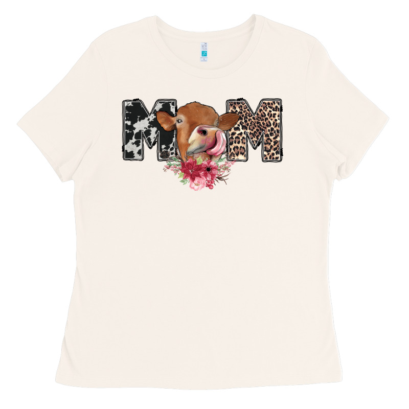 Mom Cow Ladies Tee by CowhideDigitalArt | Teevron