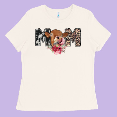 Mom Cow Ladies Tee Designed By Cowhidedigitalart