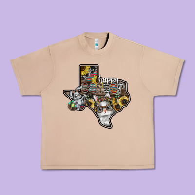 Happy Easter Texas Urban Heavy Tee Designed By Cowhidedigitalart