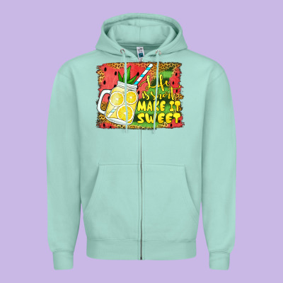 Life Is Short Make It Sweet Zipper Hoodie Designed By Jasminsmagicworld