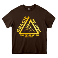 Chocolate Brown gracie jiu jitsu Heavy Core Tee - artisFamous