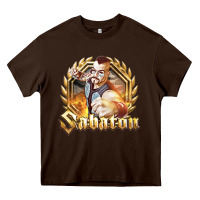 Chocolate Brown sabaton 2 Heavy Core Tee - artisFamous