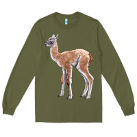 Army Green Guanaco Llama Baby Long Sleeve Tee - LillyAllenDesigns