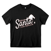 Black Dear Santa I Can Explain Heavy Core Tee - artisFamous