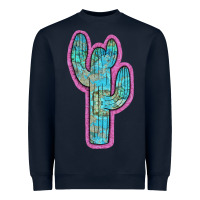 Navy Western Turquoise Cactus Heavyweight Sweatshirt - RanaPortraitStore