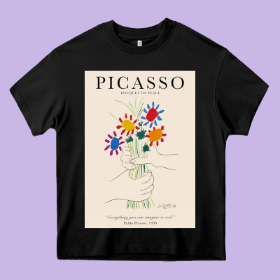 Pablo Picasso   Bouquet Of Peace Heavy Core Tee Designed By Artisfamous