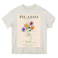 Cream pablo picasso   bouquet of peace Heavy Core Tee - artisFamous