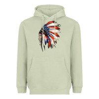 Matcha 4th of July Indian Headdress Gypsy Spirit Skull Heavyweight Hoodie - Jasminsmagicworld