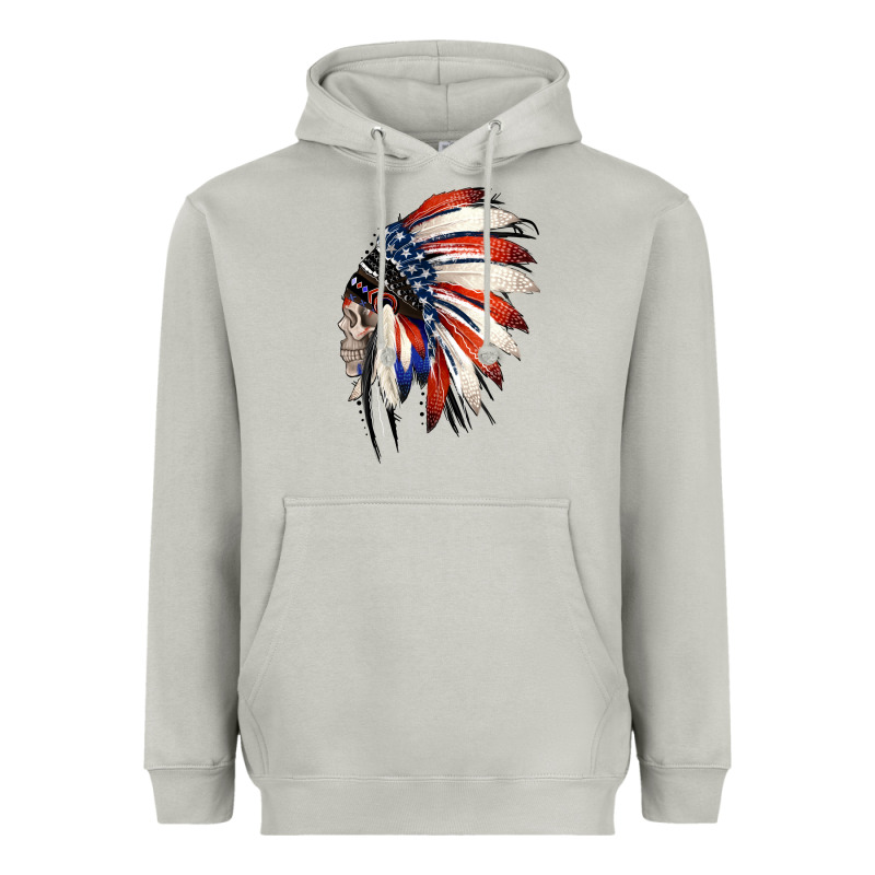4th Of July Indian Headdress Gypsy Spirit Skull Heavyweight Hoodie by Jasminsmagicworld | Teevron
