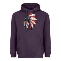 Plum 4th of July Indian Headdress Gypsy Spirit Skull Heavyweight Hoodie - Jasminsmagicworld