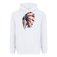White 4th of July Indian Headdress Gypsy Spirit Skull Heavyweight Hoodie - Jasminsmagicworld