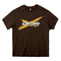 Chocolate Brown can am team Heavy Core Tee - artisFamous