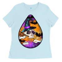 Baby Blue Hallowen Teardrop Ladies Tee - LillyAllenDesigns