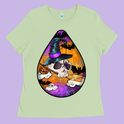 Hallowen Teardrop Ladies Tee Designed By Lillyallendesigns