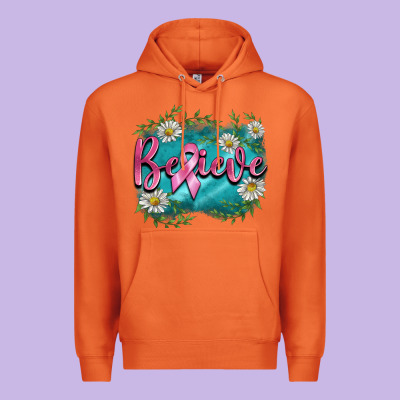 Breast Cancer Believe Premium Hoodie Designed By Barkaloodesign