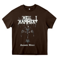 Chocolate Brown hell hammer Heavy Core Tee - artisFamous