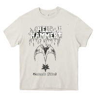 Cream hell hammer Heavy Core Tee - artisFamous