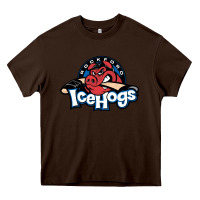 Chocolate Brown The Icehogs, Rockford Heavy Core Tee - artisFamous