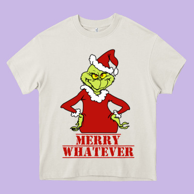 Merry Whatever Grinch Heavy Core Tee Designed By Artisfamous