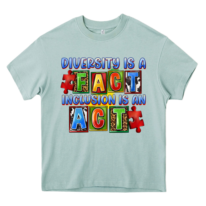 Diversity Is A Fact Inclusion Is An Act Heavy Core Tee by FaDigitalArtStudio | Teevron