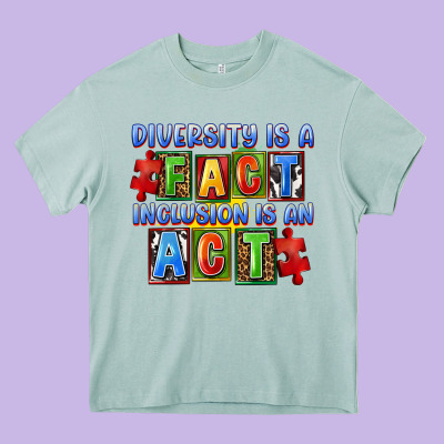Diversity Is A Fact Inclusion Is An Act Heavy Core Tee Designed By Fadigitalartstudio