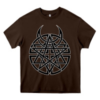 Chocolate Brown disturbed 1 Heavy Core Tee - artisFamous