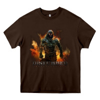 Chocolate Brown disturbed 8 Heavy Core Tee - artisFamous