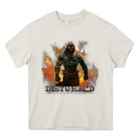 Cream disturbed 8 Heavy Core Tee - artisFamous
