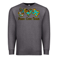 Charcoal Heather Peace Love Texas Premium Sweatshirt - Jasminsmagicworld