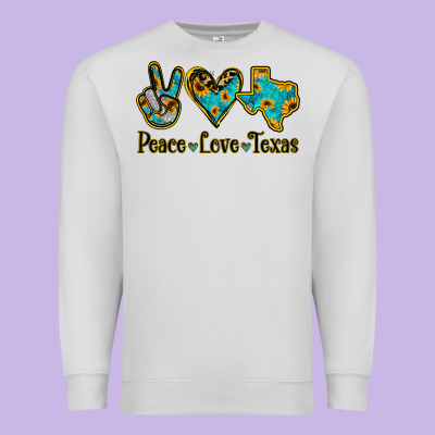 Peace Love Texas Premium Sweatshirt Designed By Jasminsmagicworld
