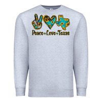 Heather Grey Peace Love Texas Premium Sweatshirt - Jasminsmagicworld