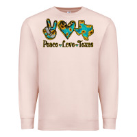 Pale Pink Peace Love Texas Premium Sweatshirt - Jasminsmagicworld