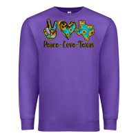 Purple Peace Love Texas Premium Sweatshirt - Jasminsmagicworld