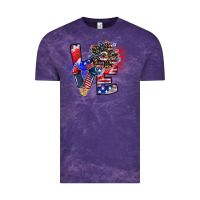 Cloud Purple patriotic Love Vintage Tee - CowhideDigitalArt
