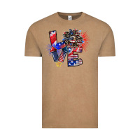 Vintage Coffee patriotic Love Vintage Tee - CowhideDigitalArt