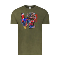 Vintage Olive patriotic Love Vintage Tee - CowhideDigitalArt