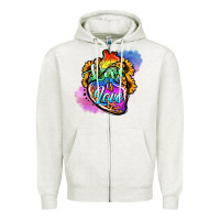 Oatmeal Heather love is love pride Zipper Hoodie - Jasminsmagicworld