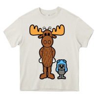 Cream rocky and bullwinkle Heavy Core Tee - artisFamous