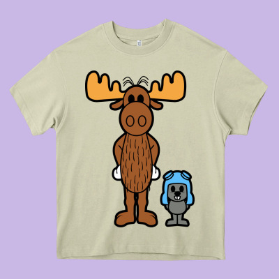Rocky And Bullwinkle Heavy Core Tee Designed By Artisfamous