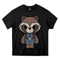 Black rocket racoon chibi Heavy Core Tee - artisFamous