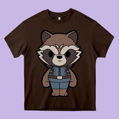 Rocket Racoon Chibi Heavy Core Tee Designed By Artisfamous