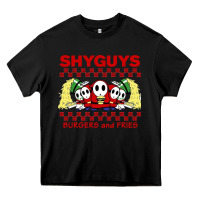 Black shy guys burger and fries Heavy Core Tee - artisFamous
