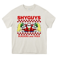 Cream shy guys burger and fries Heavy Core Tee - artisFamous