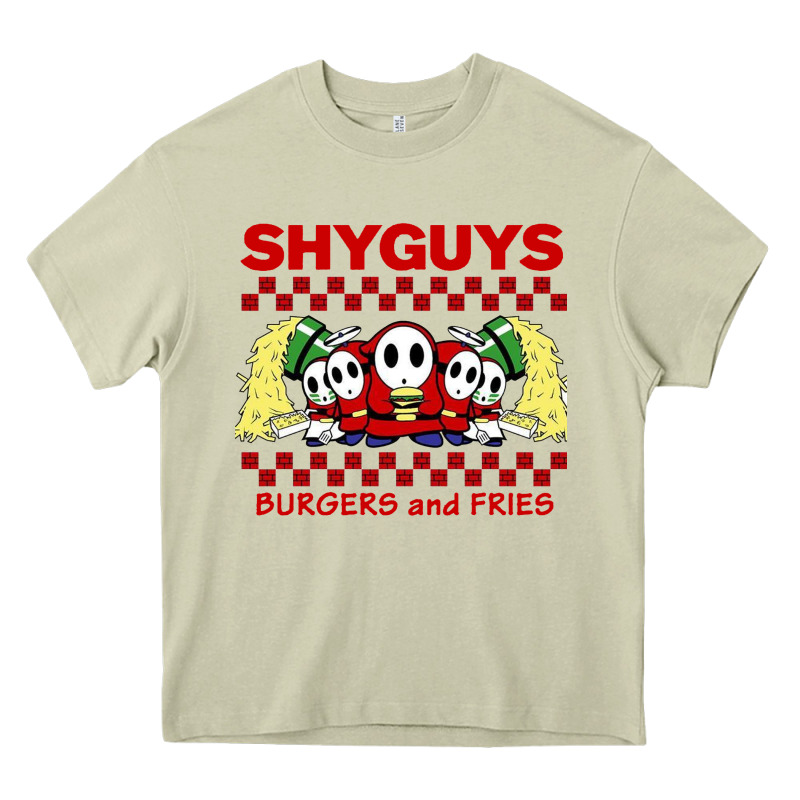Shy Guys Burger And Fries Heavy Core Tee by artisFamous | Teevron