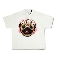 Pistachio pug floral Urban Heavy Tee - Jasminsmagicworld