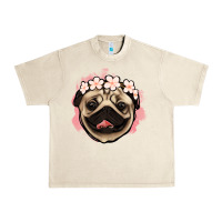 Sandshell pug floral Urban Heavy Tee - Jasminsmagicworld
