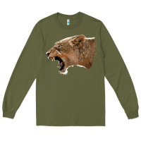 Army Green Puma Head Long Sleeve Tee - LillyAllenDesigns