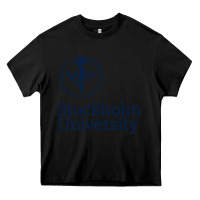 Black stockholm university Heavy Core Tee - artisFamous