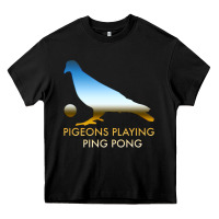 Black Best Pigeons Playing Ping Pong Music Heavy Core Tee - artisFamous