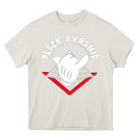Cream black pyramid Heavy Core Tee - artisFamous